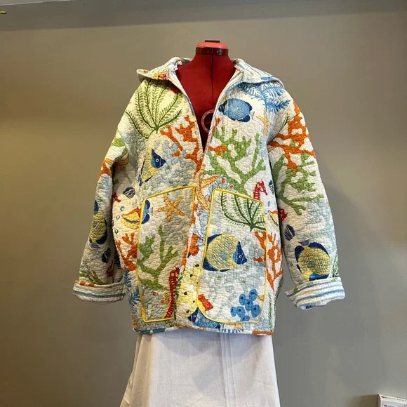 Handmade Colorful Quilted Women's Jacket - Picture 2 of 11